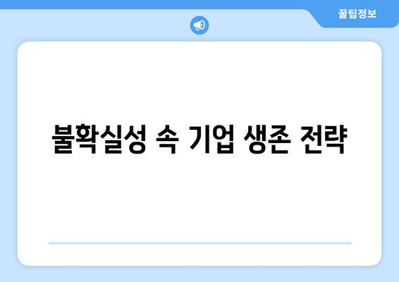 경제적 불확실성이 기업 전략에 미치는 영향