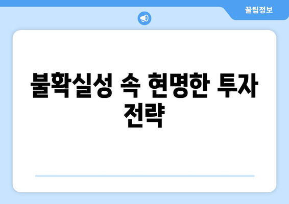 경제 불확실성에 대비하는 투자법